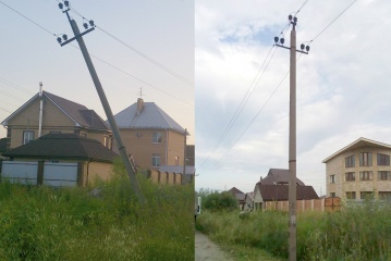 Энергетики восстановили опору ЛЭП 10 кВ «Кордон» в деревне Патрушева 